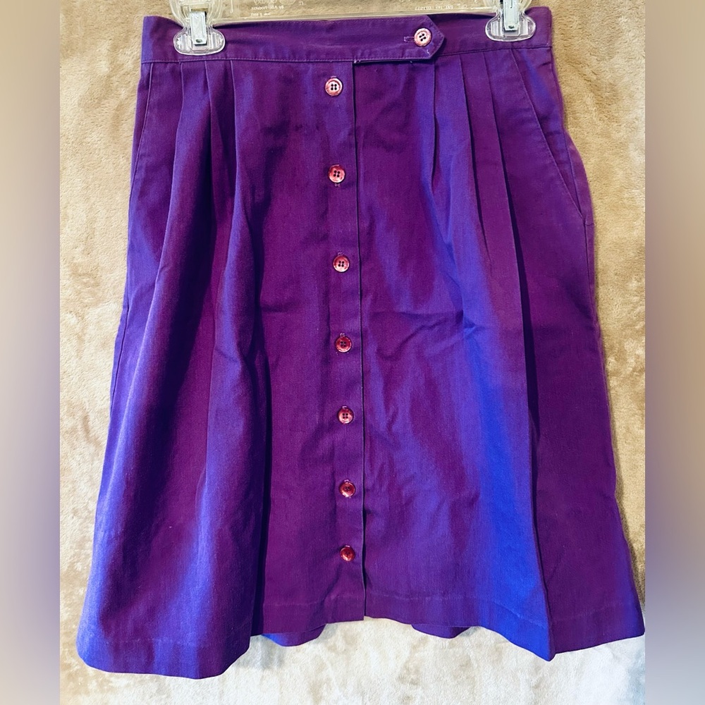 Vintage Jessica Scott Deep Purple A-Line Skirt - Picture 2 of 6